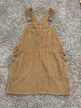 Wild Fable Corduroy Skirtall Tan Women's Large Front Pocket Mini Overall Dress L